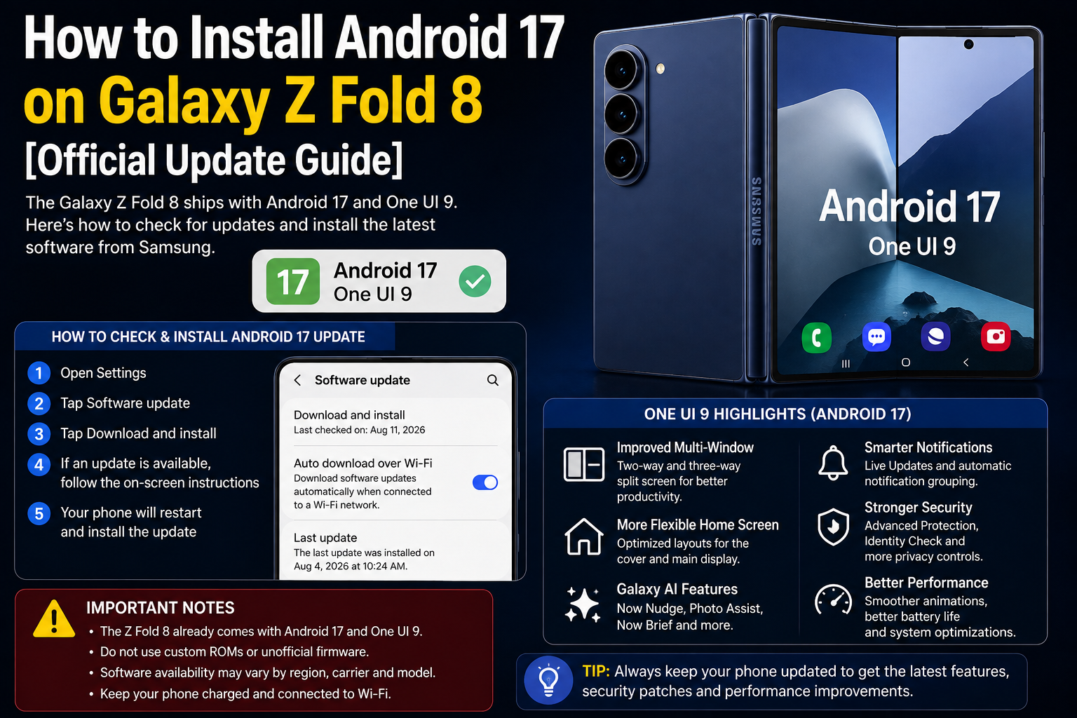 How to Install Android 17 on Galaxy Z Fold 8 [Official Update Guide]