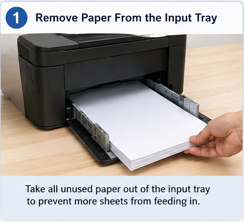 1. Remove Paper From the Input Tray